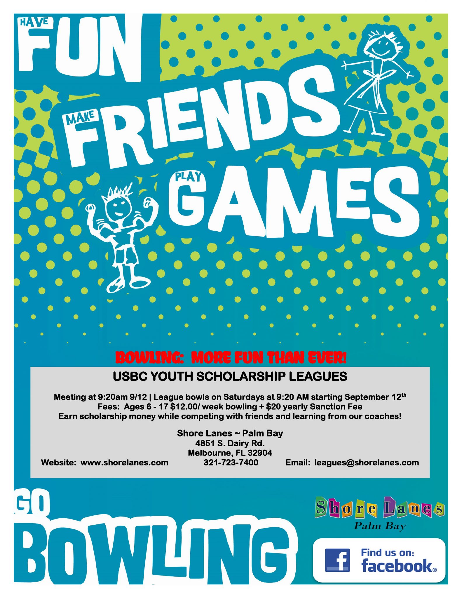 Youth League Registration Form | Shore Lanes